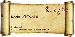 Kada Évald névjegykártya
